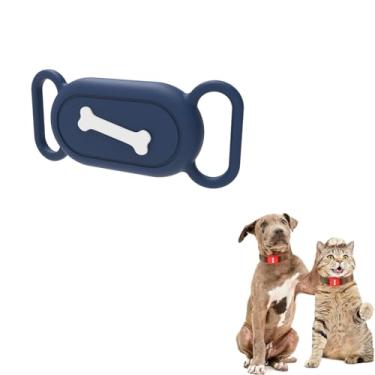 Imagem de Suporte para coleira de cachorro Galaxy SmartTag2 (1 pacote) para coleira de cachorro Samsung SmartTag2 de silicone antiperda compatível com coleiras de gato/cachorro (azul meia-noite)