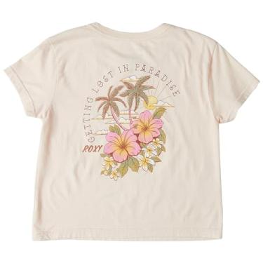 Imagem de Roxy Camiseta Boyfriend Crew para meninas, Pale Dogwood Hibiscus Par 241, 8