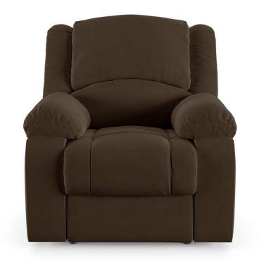 Imagem de Poltrona Do Papai Reclinável Sala De Cinema Barcelona Elétrica Touch Usb Veludo Marrom