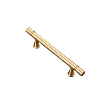 Imagem de Puxador de cômoda preto dourado escovado, alças de gaveta, latão sólido, puxador de armário de cozinha, ferragens de móveis, 96mm, um