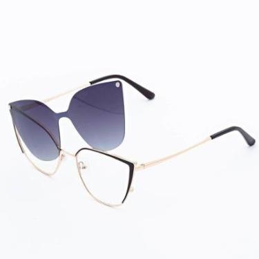 Imagem de Óculos Clipon Sol Armação Feminina Grau Metal 2 em 1/ Isa- Óculos Sunrise-Feminino