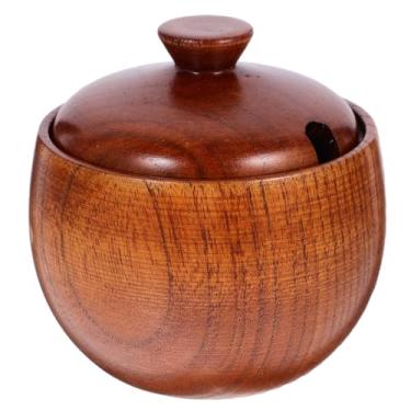 Imagem de 1 Unidade Tigela De Tempero De Madeira Pequena Tigela De Tempero Recipientes De Vidro Com Tampas Prato De Arroz Talheres De Madeira Salada Filho Tigela De Sopa De Macarrão Acácia