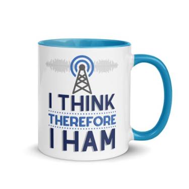 Imagem de Caneca de café I Think Therefore I HAM Radio | Presente para operador de rádio amador presentes de rádio amador | Presentes de rádio amador | Caneca de rádio amador