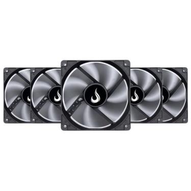 Imagem de Kit 5 Cooler Fan Rise Mode 120mm 12v Preto - RM-BK-01-FB