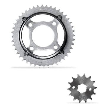 Imagem de Kit coroa + pinhão (cr-18h+ph-17h) pro tork titan 150 2009/13, CROMADO