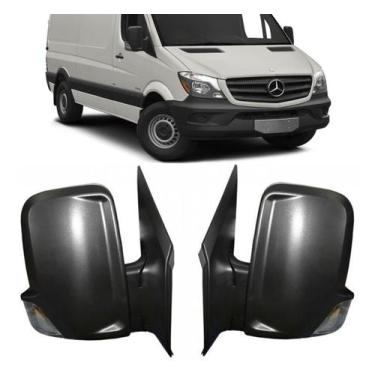 Imagem de Par Retrovisor Sprinter 2013 2014 2015 Manual Com Pisca - SBC Peças