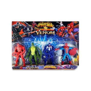 Imagem de Kit 4 Bonecos 17 cm Articulado com Luz - Venom X Spider Man - Elite