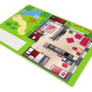 Imagem de Tapete Em Lona Casinha De Férias Para Brincar 1,8X1,2M - Plimshop