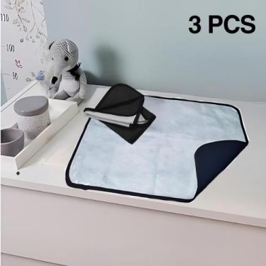 Imagem de 3 Protetores de Colchão 80x60 Absorventes Laváveis Branco com Borda Pr