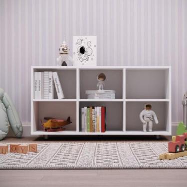 Imagem de Organizador Infantil 6 Nichos Luna Movelbras, Branco