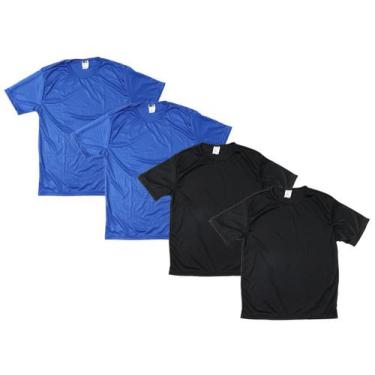 Imagem de Kit 4 Camisetas masculina futebol academia treino lazer poliéster bási