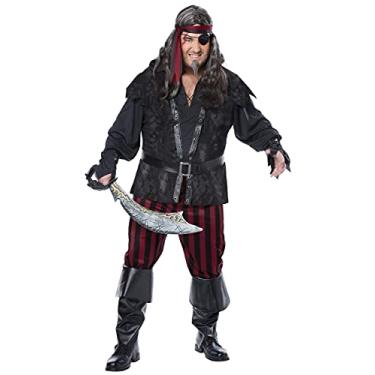 Imagem de California Costumes Buccaneer Pirata Rogue Ruthless Plus Size masculino, Multicolorido, Plus