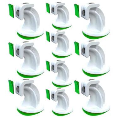 Imagem de Kit 10u Prend Fixador Trava Portas Magnético Adesivo Branco - Smartfix