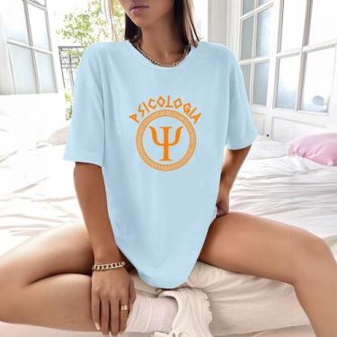 Imagem de Camisa Camiseta Feminina Estampada Grego Psicologia 100% Algodão Fio 3