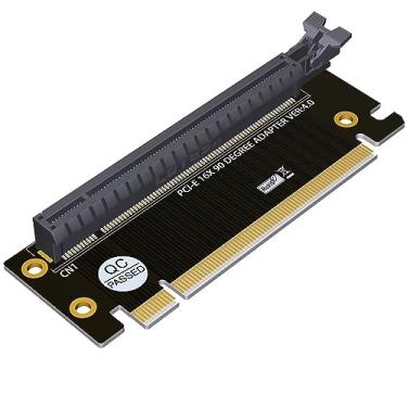 Imagem de JMT Placa Riser PCI-Express 3.0/4.0 16x Cartão Riser de 90 graus de alta velocidade para caixa de servidor 1U/2U (PCI-E 4.0 para 1/2U)
