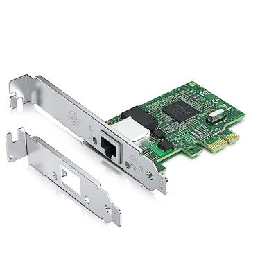Imagem de 10Gtek Adaptador de rede convergente Gigabit Ethernet (NIC) 10/100/1000Mbps com chip Broadcom BCM5751, placa de rede Ethernet PCI Express, porta RJ45 única, PCI Express X1, compare com Broadcom