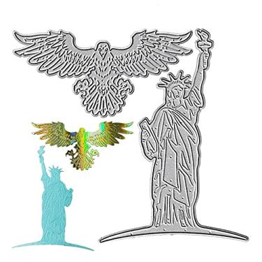 Imagem de Estátua da Liberdade de metal, molde de corte de águia, faça você mesmo, molde de artesanato, estêncil, para fazer cartões, álbum de recortes, papel decorativo