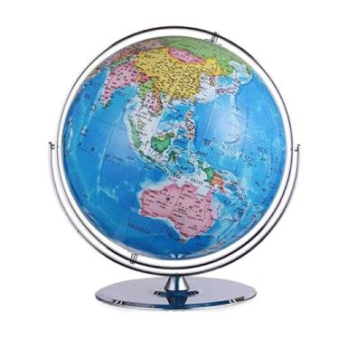 Imagem de Globos Globo mais novo globo educacional giratório de 720 ° com suporte para mesa grande de 19,6 polegadas de diâmetro globo mundial decoração de escritório decorativo(Blue)