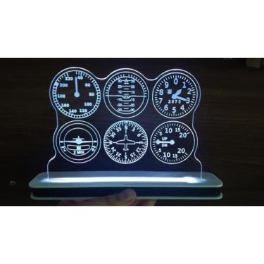 Imagem de Luminária Decorativa com LED Instrumentos Avião - Hobbies do Ofício, B