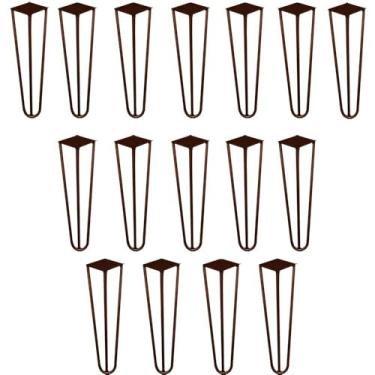 Imagem de Kit 16 Pés de Metal 30 CM Hairpin Legs Mesa de Canto Rack e Puffs Bronze G41