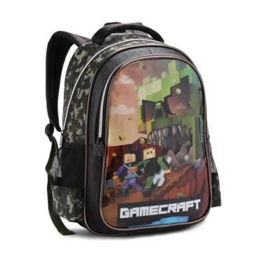 Imagem de Mochila Infantil Escolar Gamecraft Zombie Preta - Denlex