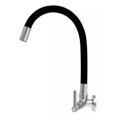 Imagem de Torneira Gourmet Parede ABS Cromada Tudo Silicone Preto - Montelar Aca