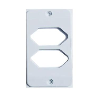 Imagem de Tampa Tomada Hexagonal Dupla Para Condulete 1" Cinza - Masster Plástic