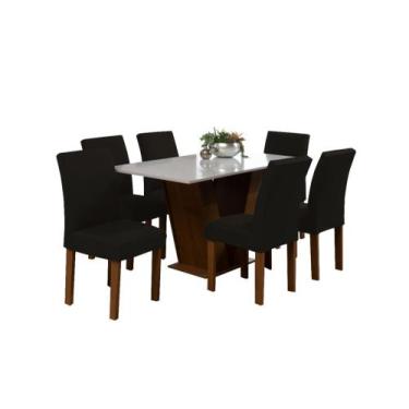 Imagem de Kit 4 Capa De Cadeira Com Elástico Sala Cozinha Luxo - Dennis Confecçõ