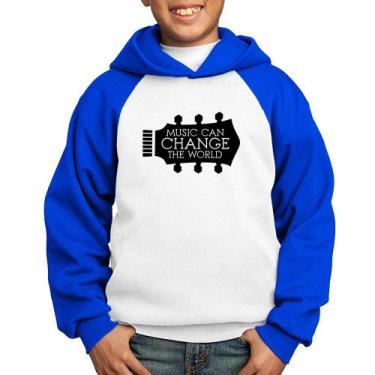 Imagem de Moletom Infantil Music Can Change The World - Foca na Moda, Branco, Az