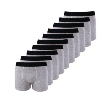 Imagem de Kit com 10 Cuecas Boxer Box Try Basics Algodão Cotton Lisa Básica Casu