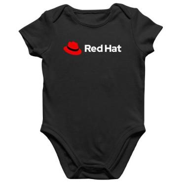 Imagem de Body Bebê Algodão Red Hat Linux Logo - Foca na Moda, Preto, M