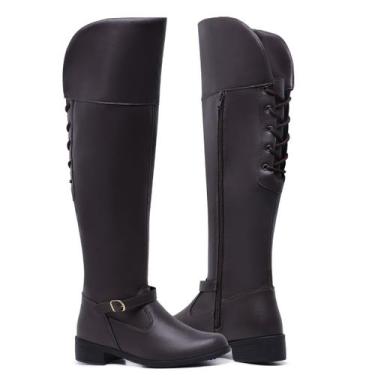 Imagem de Bota Cano Longo Feminina Over The Knee Leve Conforto 11503 Gmm Shoes, 
