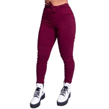 Imagem de Calça Feminina Bengaline Cós Alto Blogueira Cintura Alta - Bella Fiore