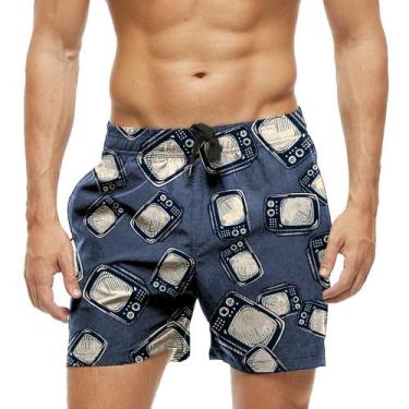 Imagem de Short Praia Shorts Banho Bermuda Verão Televisor Televisão Cartoon 148