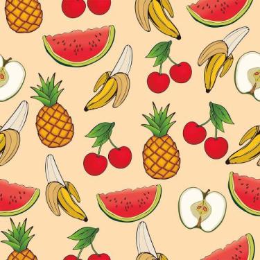 Imagem de Papel de Parede Adesivo Frutas Tropical Decoração - ColorMyHome, 10mx5