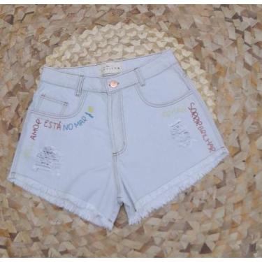 Imagem de - Short Jeans Cintura Alta Bordado - Luvier - Luvier., 40