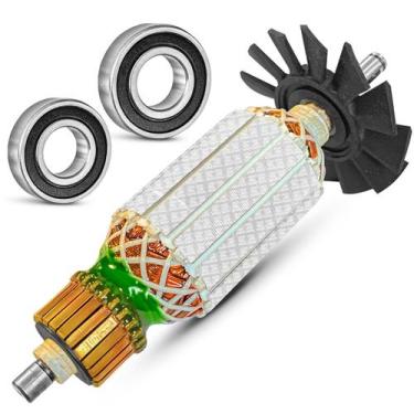 Imagem de Induzido + Rolamento P/ Serra Marmore Makita 4100nh 220v - Genérica, 4