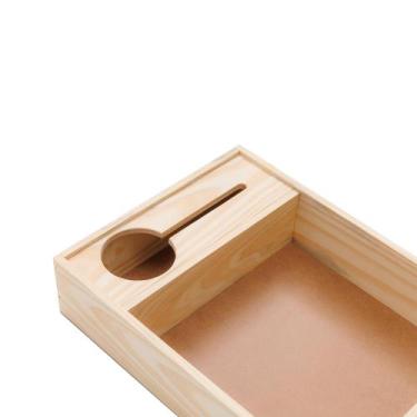 Imagem de Caixa Presente Madeira Pinus cru caixote com compartimentos para Garra