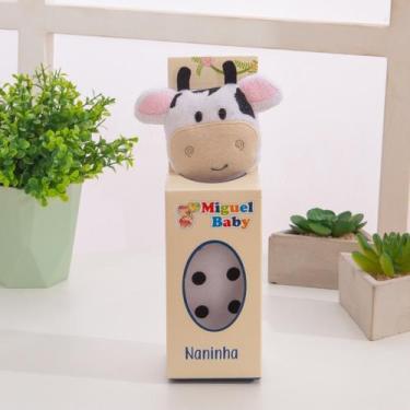 Imagem de Naninha de Bebê Vaquinha Mu Pelúcia Anti Alérgica Sono Tranquilo Com P