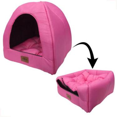 Imagem de Casinha Toca Tenda Gato Cães Iglu Impermeável Lavável Pet - PB, Rosa