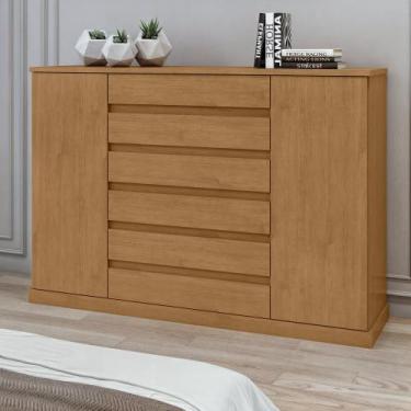 Imagem de Cômoda 2 Portas 7 Gavetas 3 Prateleiras Vedra - Móveis Lopas