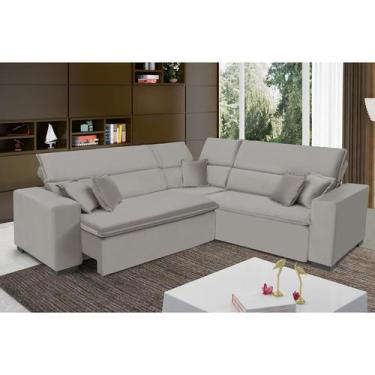 Imagem de Sofá Milão 2.50x2.50m de Canto, Retrátil e Reclinável - Avelã - Sofist