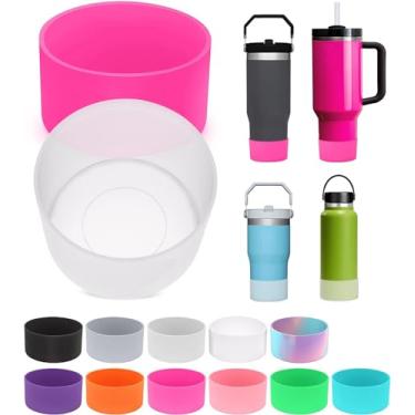 Imagem de 2 peças para Stanley Boot, fundo de silicone para Quencher Adventure 1,134 g 850,5 g IceFlow 567 g 850,5 g garrafa e para copo Hydroflask 350.2-680.4 g para acessórios Stanley Cup Evite arranhões e