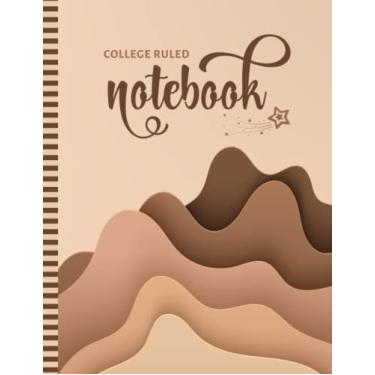 Imagem de College Ruled Notebook: Large 8.5x11 Composition Book / 100 Sheets (200 Pages) / Numbered Pages/Note Taking Gift For Back To School - Writing/Beige Brown Abstract 3D Curve Modern Art