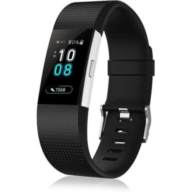 Imagem de ENJOYPRO Pulseiras de substituição para Fitbit Charge 2, edição especial para Fitbit Charge 2 (grande, preta)