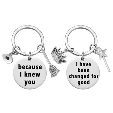 Imagem de Ralukiia Conjunto de chaveiros Wicked Inspired BFF para 2, chaveiros Elphaba e Glinda Best Friend, par de anéis de chaves Wicked, presente de joias da amizade de Oz para melhores amigos, M, Metal, Sem