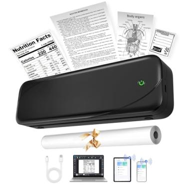 Imagem de Impressora portátil sem tinta M833 para viagens – impressora térmica sem fio suporta letras dos EUA e papel térmico A4, impressoras de telefone Bluetooth, compatível com Android, iOS e laptop para
