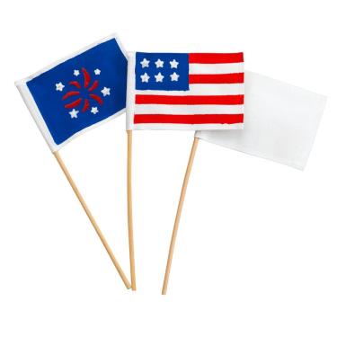 Imagem de Colorations Bandeiras de lona branca (pacote com 12)