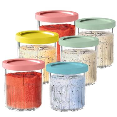 Imagem de AULKZIOV Substituição de recipientes de pint creami para pints ninja creami deluxe 24 onças nc501, compatível com fabricantes de sorvete creami deluxe da série ninja nc501 nc500 (série nc500