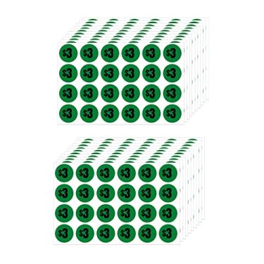 Imagem de Mobiusea Creation 480 pçs adesivos de preço de $3 | Etiquetas de preço de 1 dólar | Cor verde brilhante com texto preto | 1,9 cm de diâmetro | Etiquetas de preço pré-impressas | Adesivos de venda de garagem
